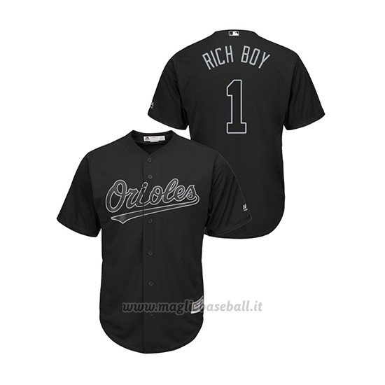 Maglia Baseball Uomo Baltim Ore Orioles Richie Martin 2019 Players Weekend Rich Boy Replica Nero